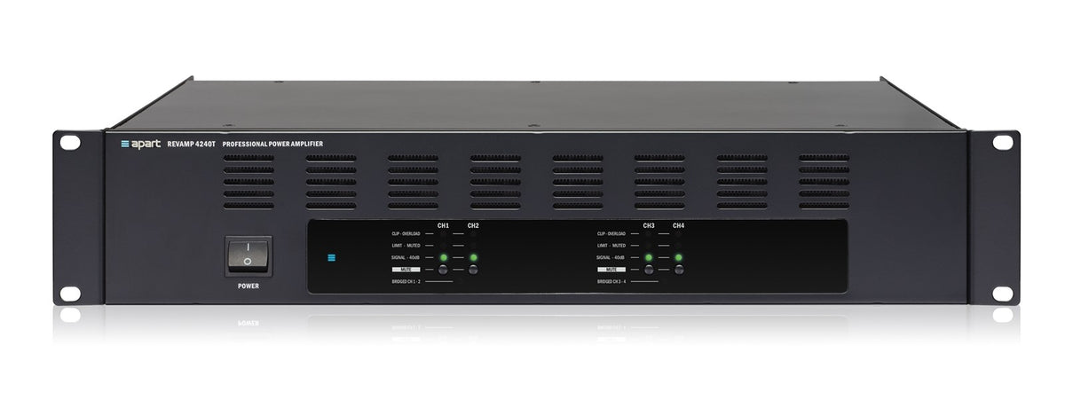 Forsterker 4x240W@100V eller@4Ohm, 2U, 19"