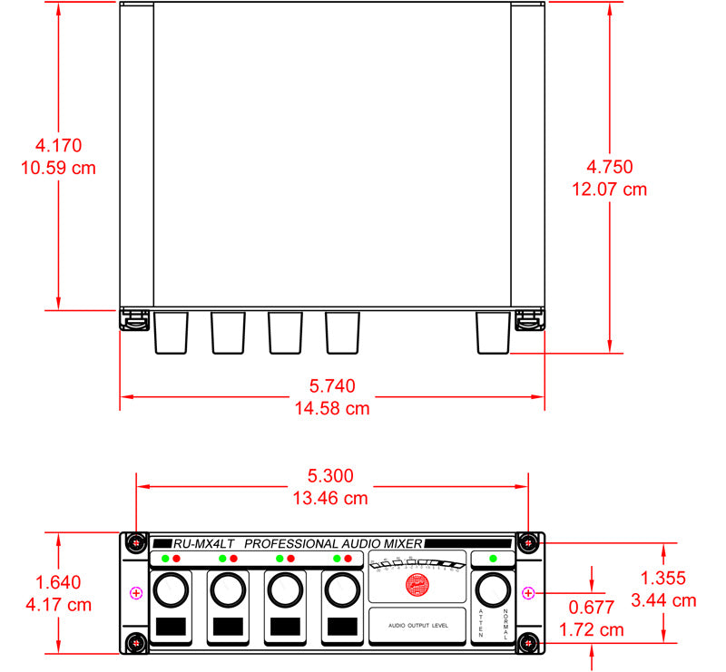 RDL RU-MX4LT 4-kanals mixer