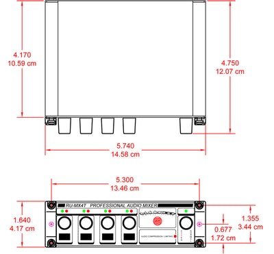 RDL RU-MX4T 4-kanals mixer