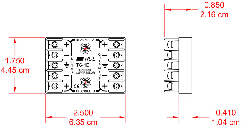 RDL TS-1D transientbeskyttelsesmodul