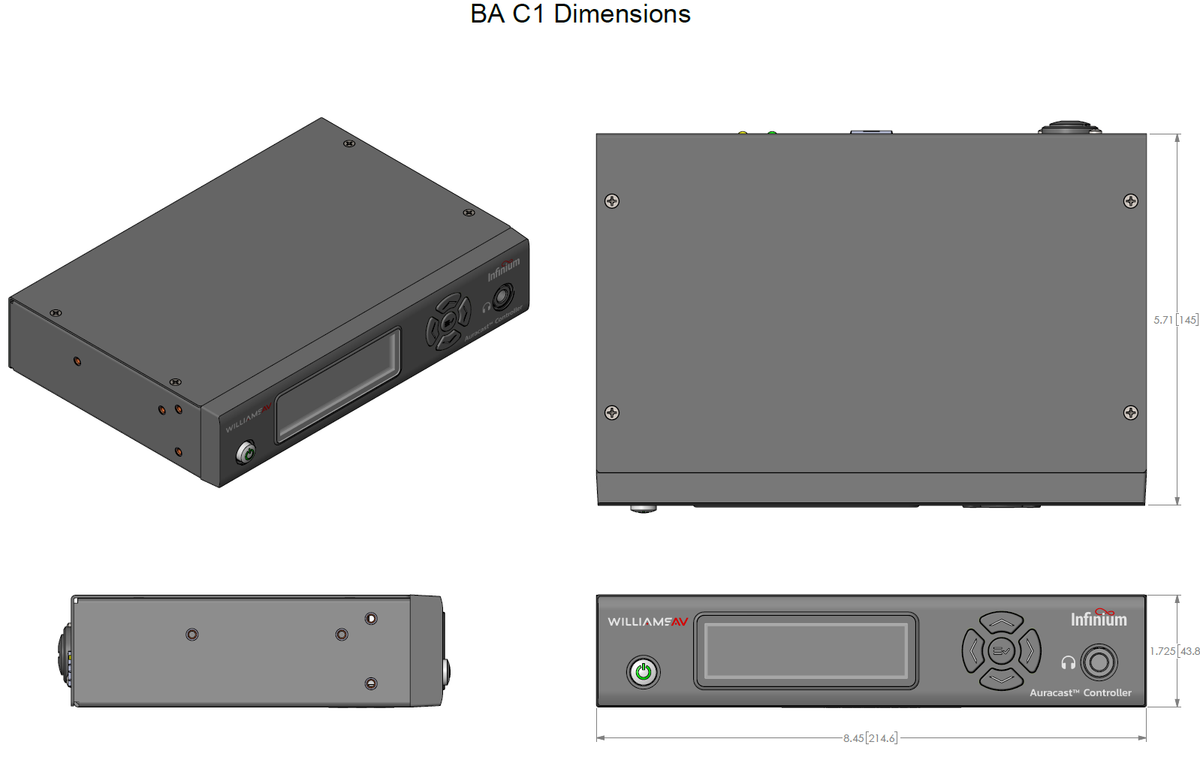 Auracast Infinium Controller & SORT Sender,DANTE,3m Catkabel