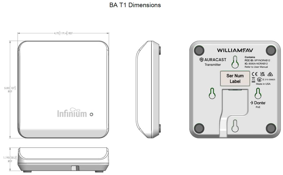 Auracast Infinium Controller & Sender, DANTE, 3m Catkabel